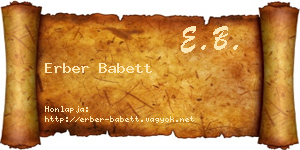 Erber Babett névjegykártya